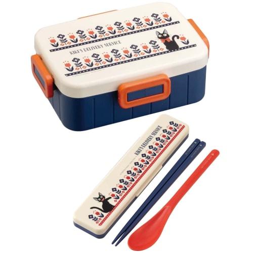 Skater Chopsticks and Spoon Set, Bento Box, Adult, Antibacterial, Combo Set, 18cm, Non-Clinking, Made in Japan, Modern Design, Studio Ghibli, Kiki's D