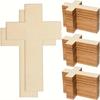 10pcs/pack Unfinished Wooden Cross Cutouts, Wood Cross Shaped Piece Slices Embellishments Ornaments for DIY Craft Art Supplies