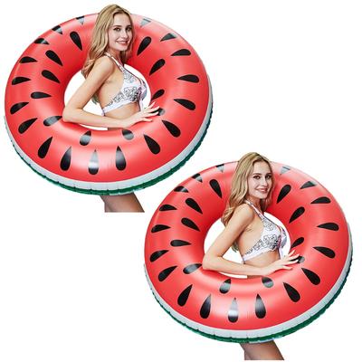 Boono Watermelon Float Rings for Adults, 120cm, Swimming Pool, Ocean, and Water Toys (Set of 2)
