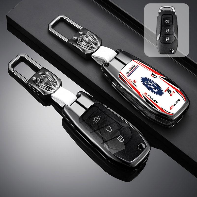 For Ford Figo 2017 Mondeo 5 Ecosport Fiesta Mk8 Everest Ranger Fusion Kuga Escort F150 Car Racing Style Design Key Case Cover