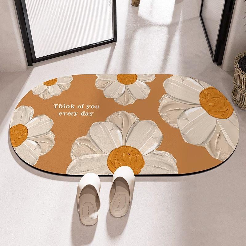 Customizable Size Diatom Mud Absorbent Floor Mat Bathroom Door Cushion Non-slip Toilet Mat Toilet Yiwu Carpet
