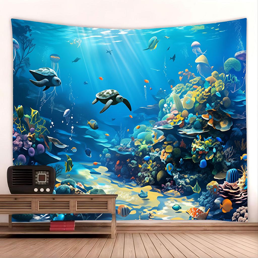 1Pc Beautiful Ocean Dolphin Biological Printing Tapestry Living Room Background Wall Art Decoration Multi Size Space Pendant