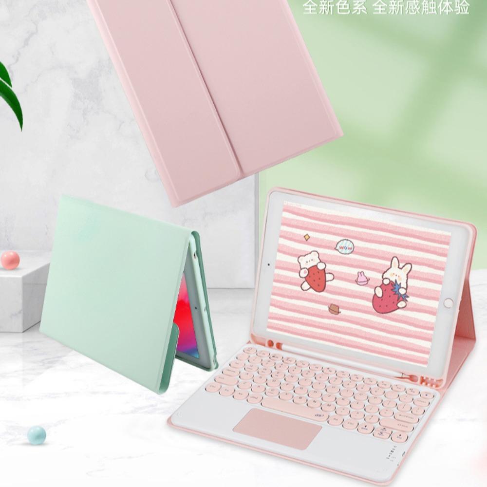For iPad 11 Leather Case with Detachable Bluetooth Keyboard Touch Control for 10.9 10.2 Inch Tablet Mouse