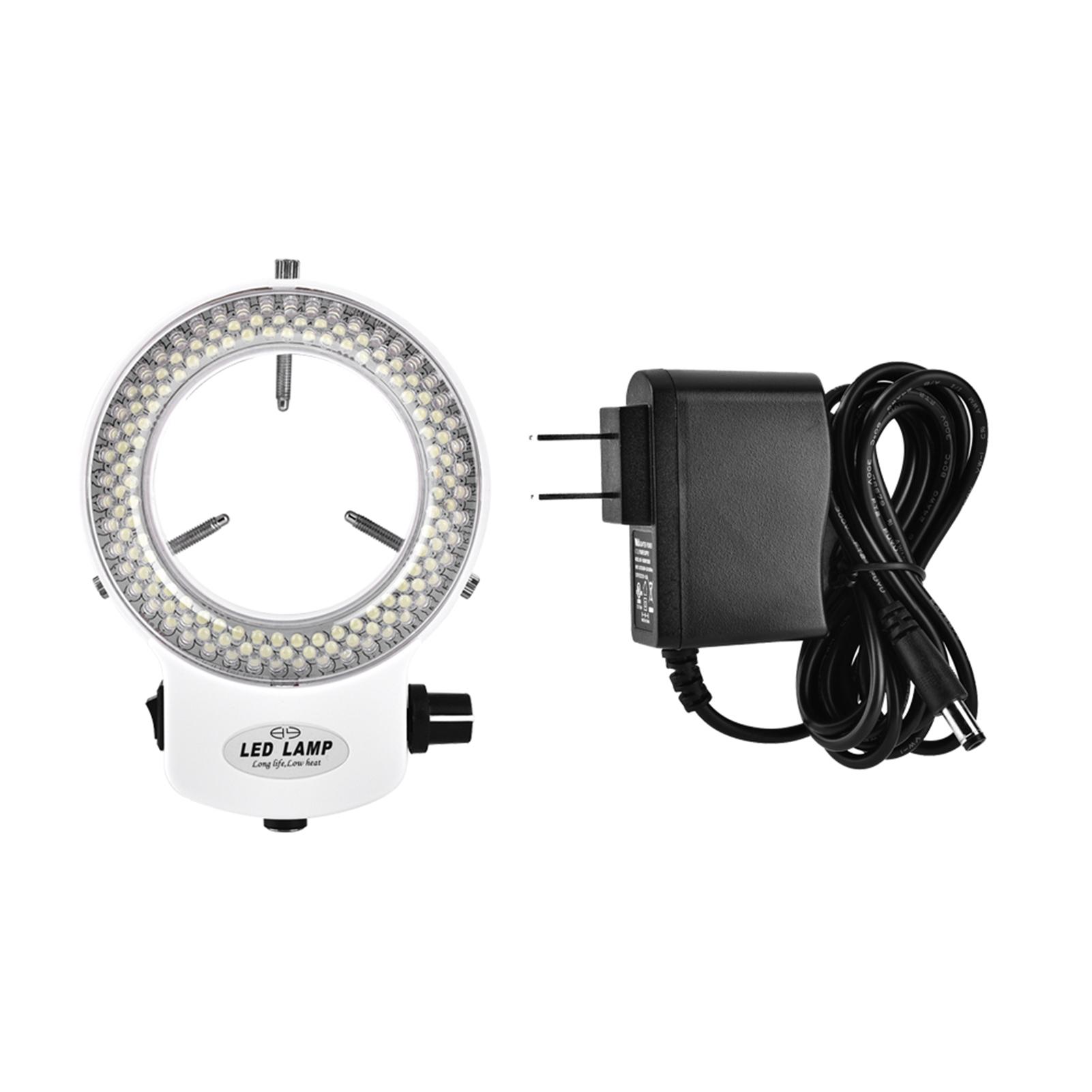 

Камера мікроскопа, 144 світлодіодні кульки, кільцева лампа з регулюванням яскравості джерела світла US plug білий