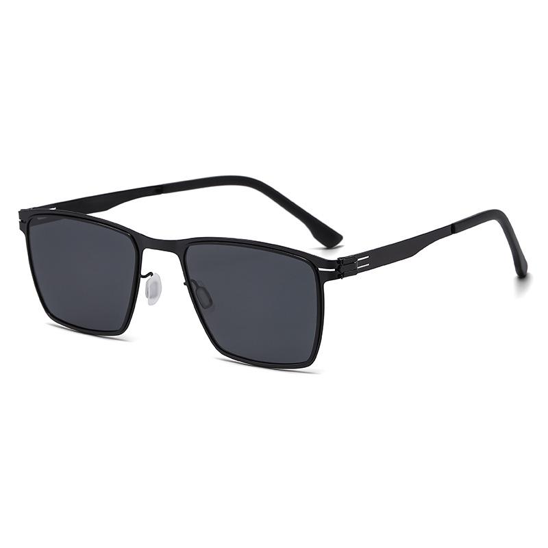 Unisex Trendy Large Frame Metal Sunglasses with High-End Style