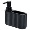 Kitchen Dishwashing Liquid Dispenser Sponge Container Scourer Black for Sink