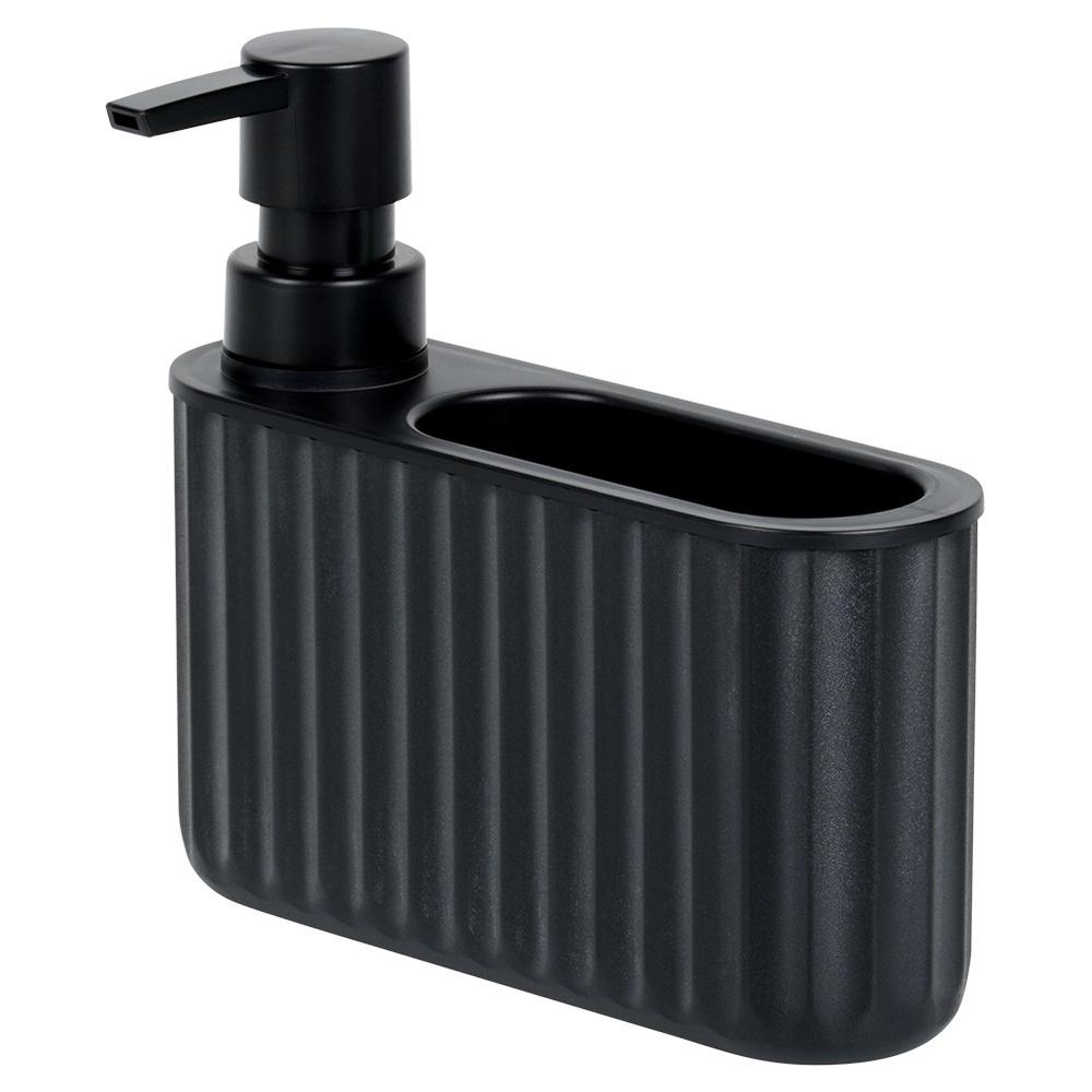 Kitchen Dishwashing Liquid Dispenser Sponge Container Scourer Black for Sink