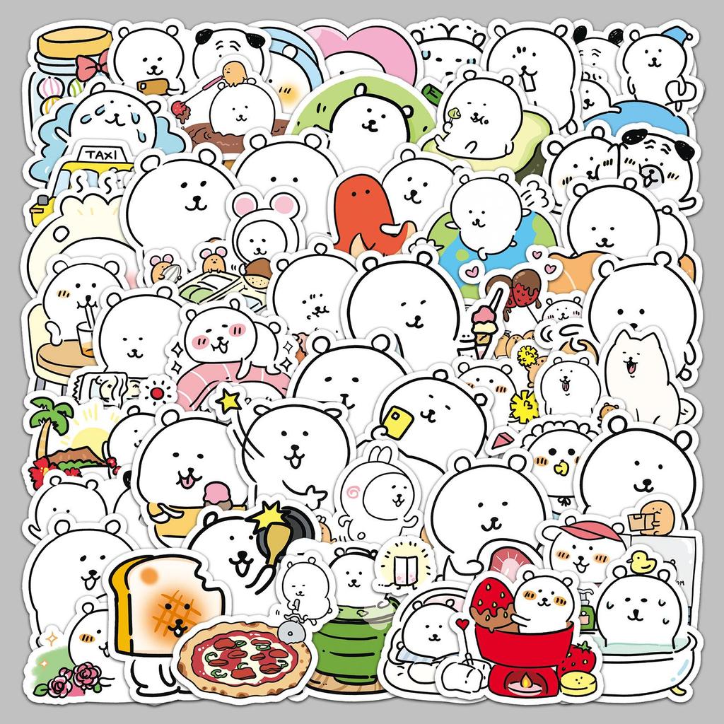 50-Pack Chiikawa Bear Stickers: Cute, Waterproof Cartoon Decorations for Phones & Computers