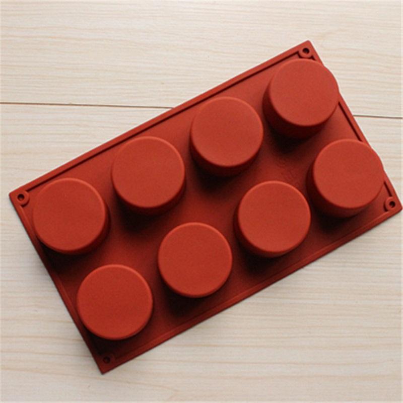 

3D Silicone Mold 8 Holes Pudding Cupcake Art Cake Mould Baking Pastry Mousse Chocolate Mold Cake Tools розовый