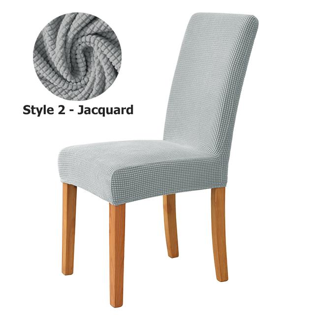 New T -Jacquard Chair Cover Elastic Solid Color Chair Covers For Dining Room Hotel Use Home Ornamental Washable Design Anti -Dirty Seat Protectors