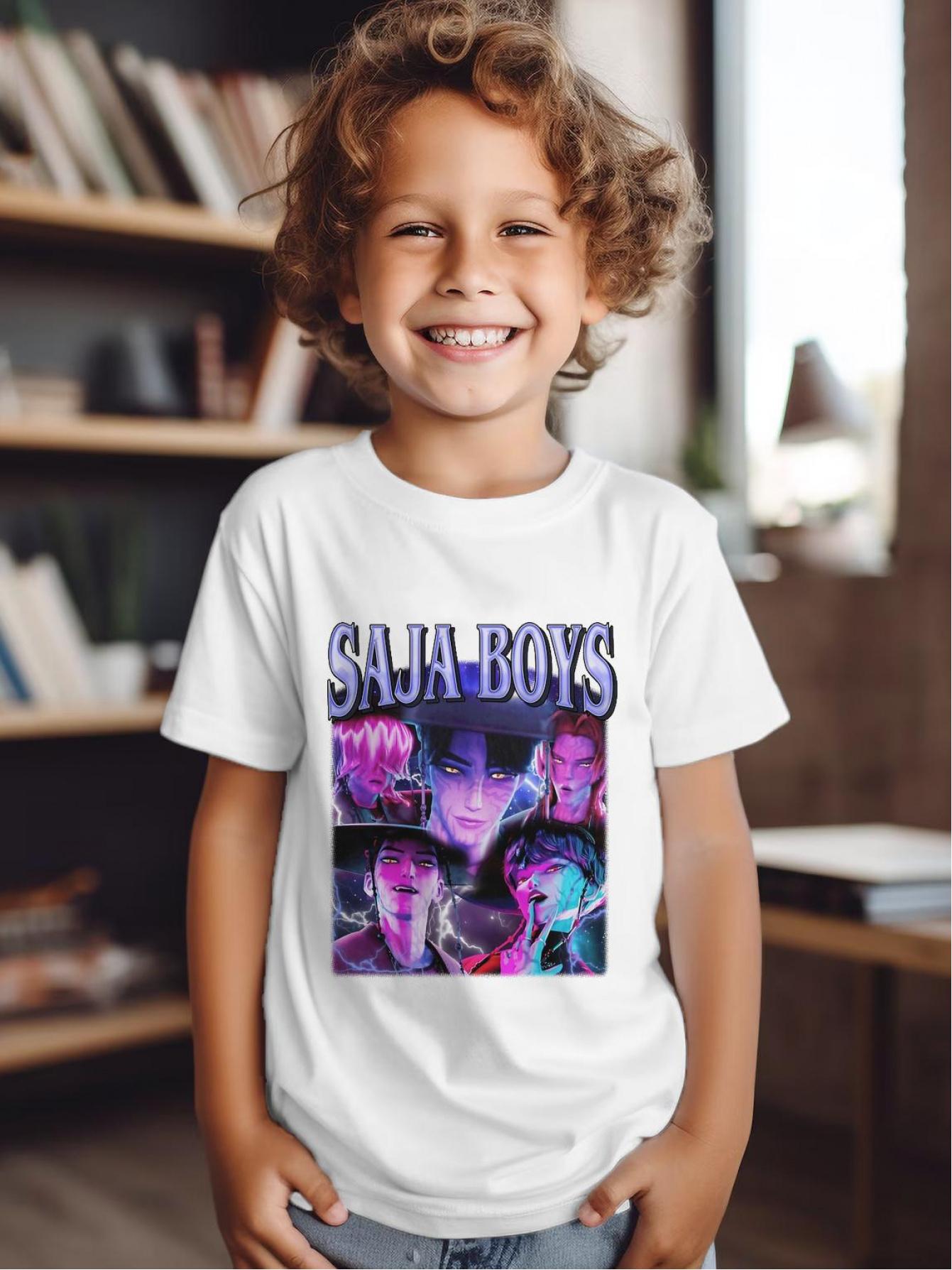

T-Shirts Boys Cartoon Printed Children s T-Shirt Boys Fashion Casual Short Sleeve Crew Neck Top 160
