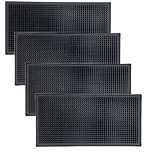 SAG Bar Mat, Black | Shape-retaining, Flat-packed (30cm X 15cm) (Set of 4)