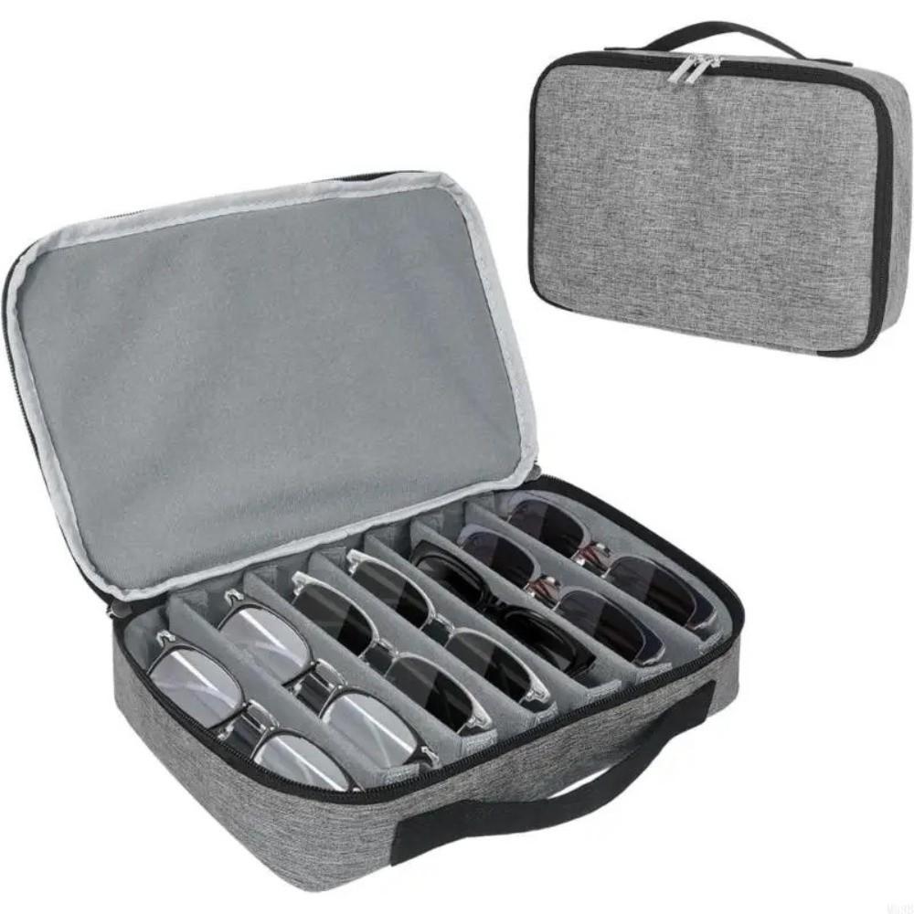 Removable Partitions Glasses Organizer Adjustable Slot Sunglass Storage Pouch