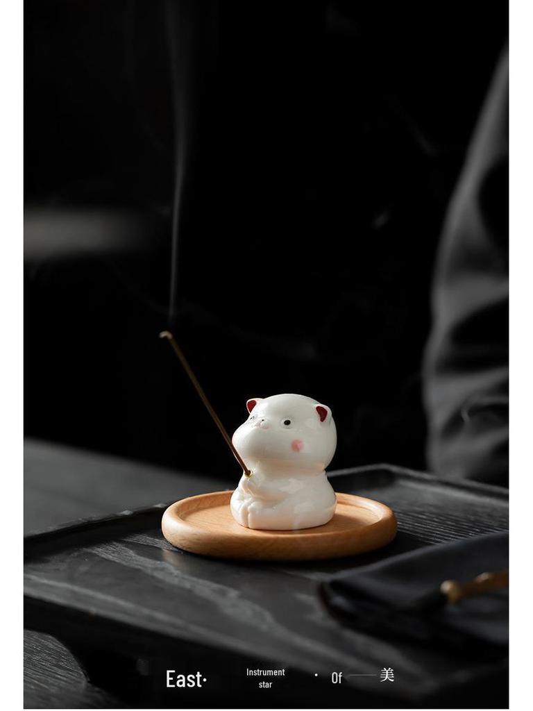 Creative Cute Kitten Ceramic Incense Holder and Burner
