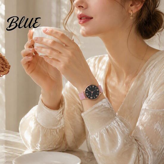 Alloy Case Watches Women Faux Leather Strap Watch Round Dial Quartz Casual Formal Wristwatch Ladies Wristwatch Gifts for Her