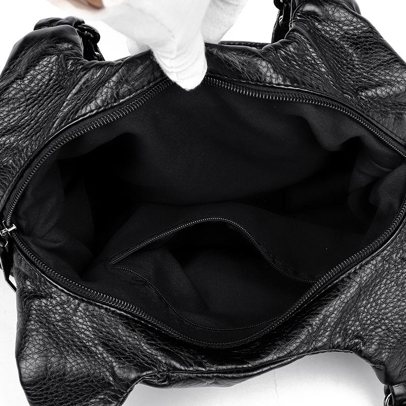 Ny Mode Casual Tote Väska Damhandväskor Mjukt Läder Axelväskor Vintage Stor Kapacitet Crossbody Väska Handväska För Damer