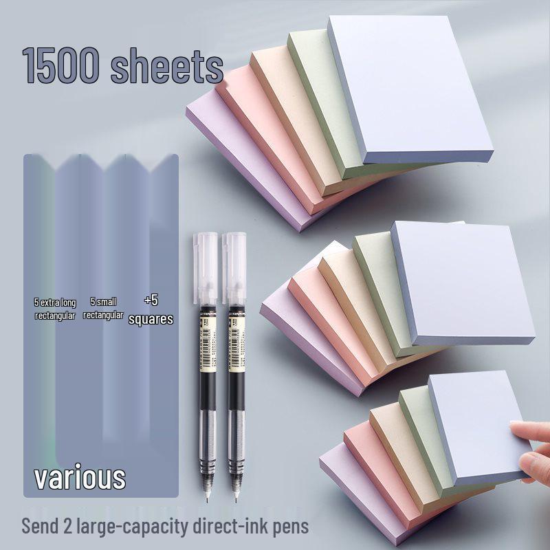 Morandi Colored Sticky Notes: Strong Adhesion, Pure Color, Large Size Student Memo Strips