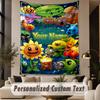 Custom Text Printed Tapestry Plants vs. Zombies Pattern Large Wall Hanging Indoor Room Decor