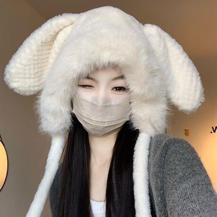 Nouveau chapeau Lei Feng oreilles de lapin hiver protection auditive chaude épaissi chapeau de cyclisme du Nord-Est chapeau tendance enfants