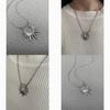 Geometric Snake Chain Necklace With Titanium Pendant For Men Women