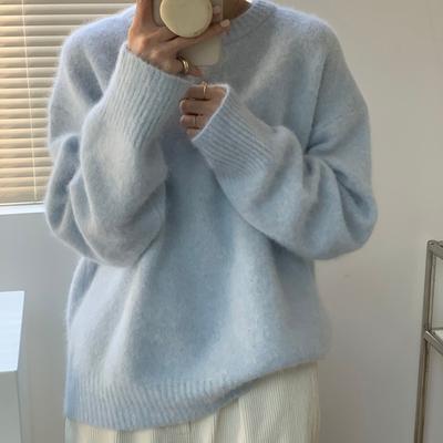 Fashion Long Sleeve Casual Autumn Sweater Women Loose Round Neck Winter Pullovers Knitted Sweaters Women Elegant Lazy Style Simple Lady Jumpers 25650