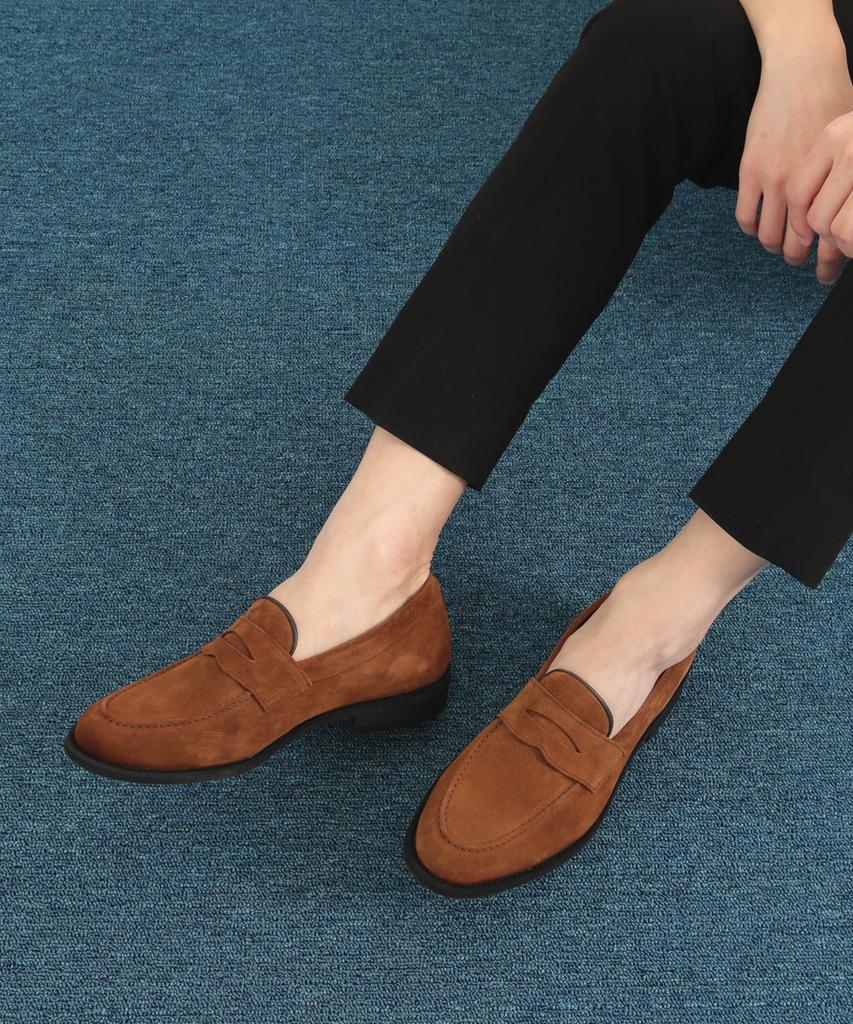 Brenowelt First Italian Suede Light Brown Penny Loafers