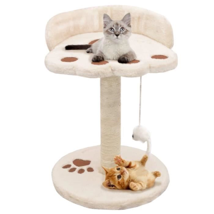 VidaXL Arbre à chat avec griffoir en sisal 40 cm Beige et Marron