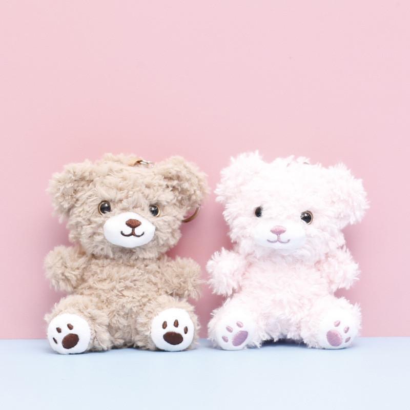 Bear Keychain Cute Cartoon Girl Backpack Decoration Hanging Plush Doll Gift