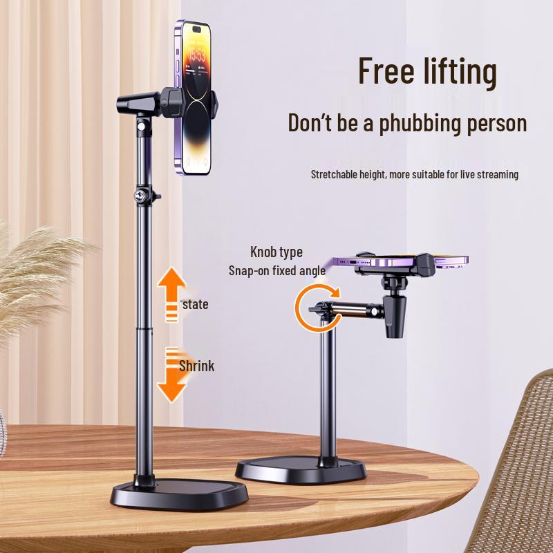 Rilipu Dual Device Adjustable Aluminum Phone Stand for Live Streaming and Overhead Shots