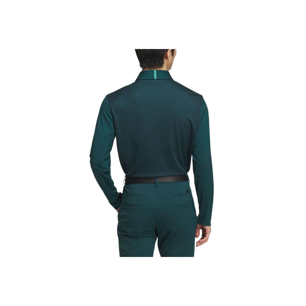 Adidas SS25 Jacquard Golf Knit Simple Long Sleeve Polo Shirt Men Polo Shirts JN1237