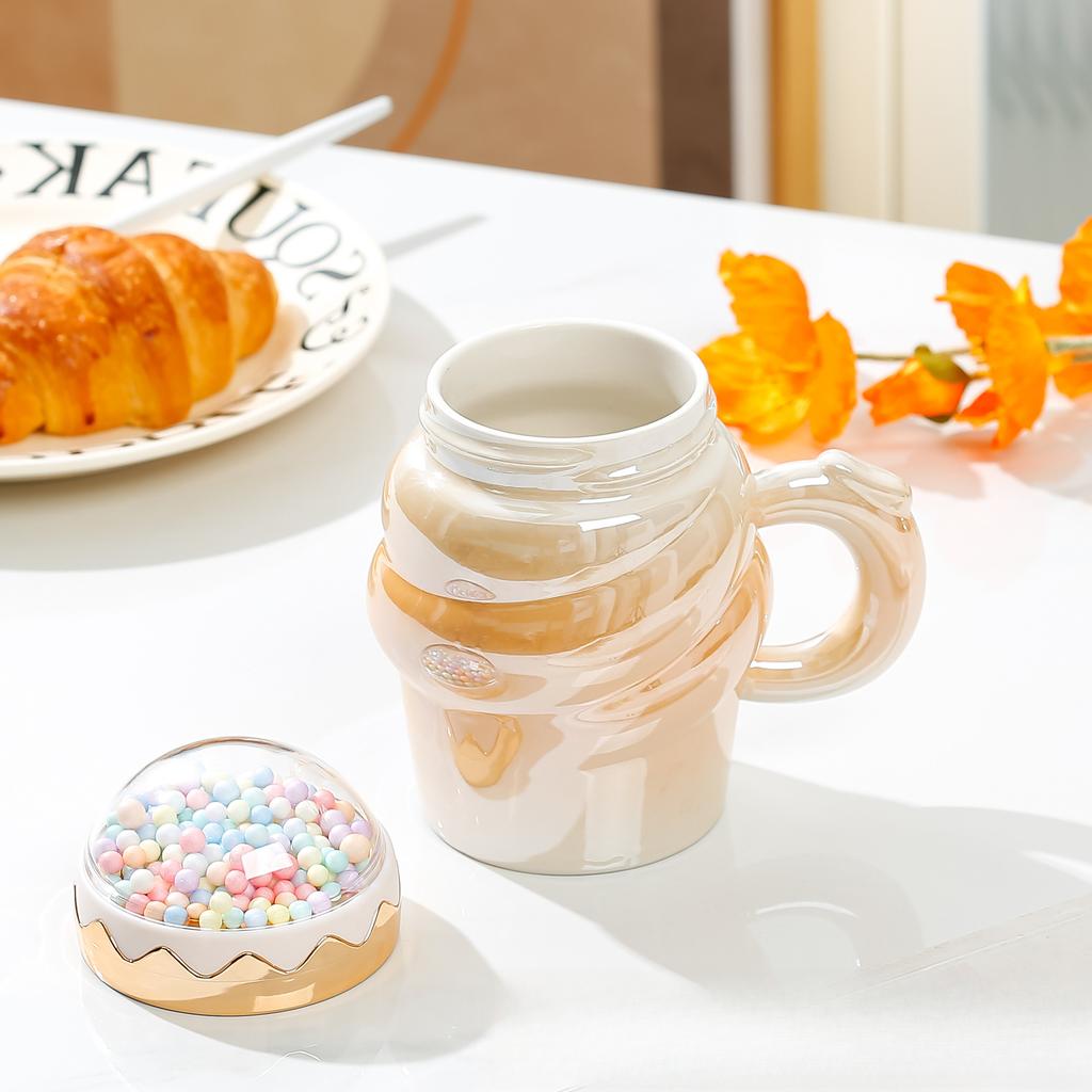 Creative Ice Cream Mug High Value Ceramic Cup Household Water Cup Office Coffee Cup Event Gift