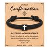 Easter Basket Stuffers for Teens Men Women Inspirational Religious Bible Verse Joshua 1:9 Cross Bracelet