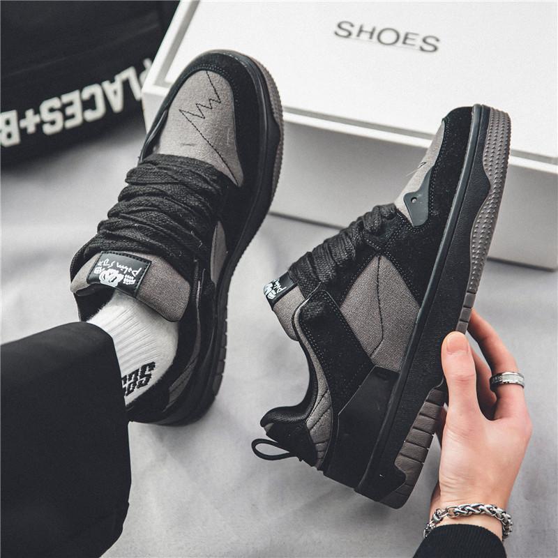 2024 Green Vintage Sneakers Men Street Outdoor Breathable Men's Skateboard Shoes Fashion Retro Platform Casual Sneakers For Men