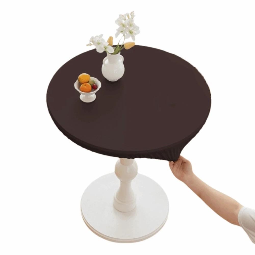 

PU Leather Stretch Tablecloth Waterproof Table Protector Heat-resistant Desktop Cover Dining Table 60cm