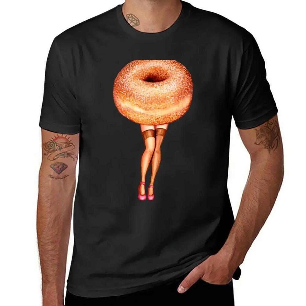 

Donut Pin-Up T-Shirt anime clothes plus sizes plain white t shirts men XXXXXL чорний