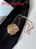 Metallic Rose Flower Mini Box Bag With Magnetic Closure For Daily Fashion Accessories