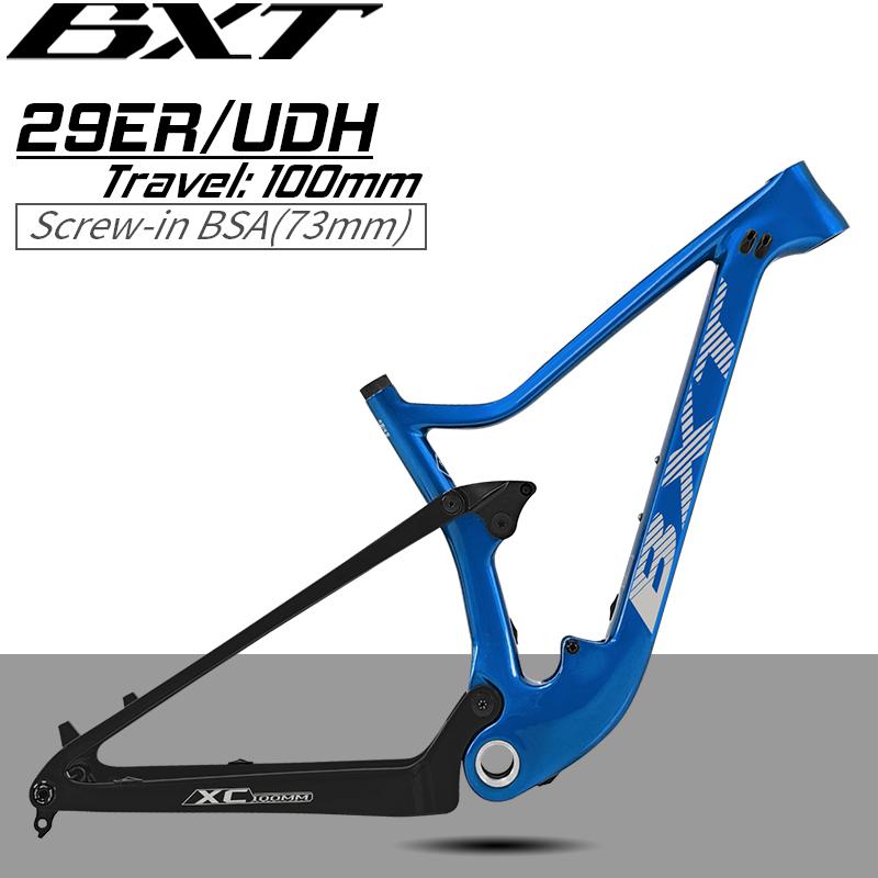 BXT 29er Full Suspension Frame Boost 148*12mm Carbon Bicycle Frame use UDH Hanger XC Cross Country Carbon Frame
