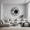 Metal Wall Art Sun and Moon Laser Cut Black Steel Home Decor Modern Design