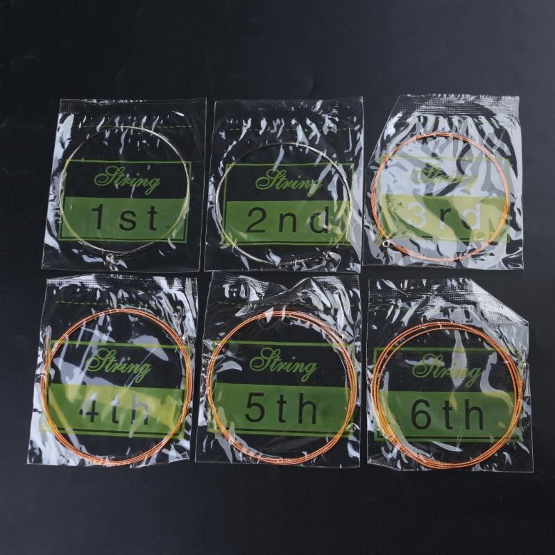 6 Pcs Folk Guitar Steel Core String 6-string Acoustic Guitar Strings Replacement