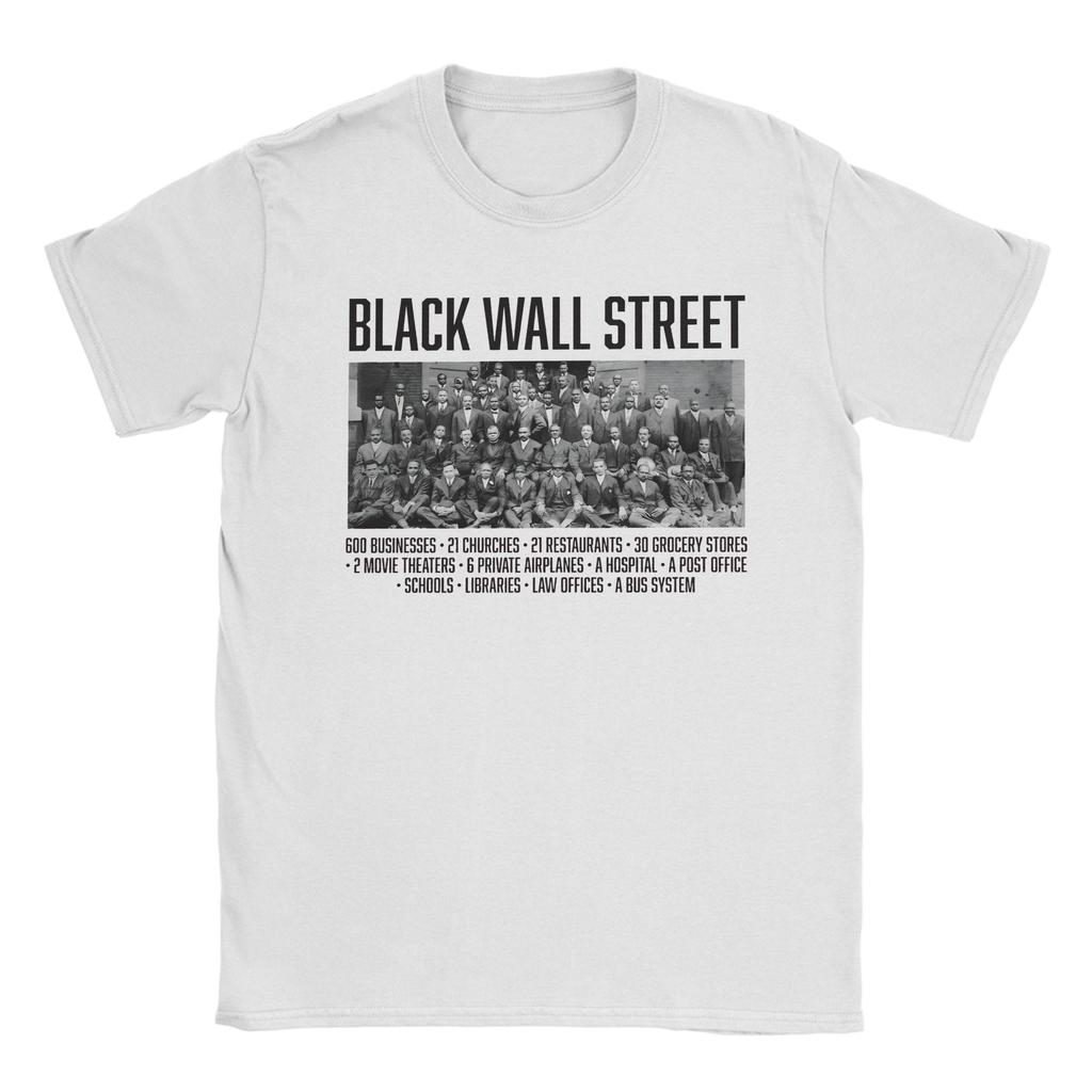 Black Wall Street Facts Black History TShirt Beach Cotton TShirts For Adult Casual Tshirt ShortSleeved Y2K Retro Tees