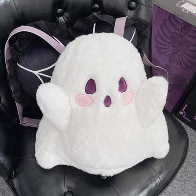Mochilas Kawaii Fantasminha Branco Mochilas Clássicas de Pelúcia 3D Engraçadas Bolsa de Boneca de Pelúcia Bolsas de Ombro Decorações de Halloween