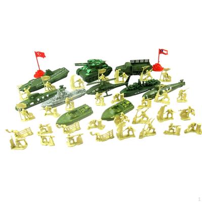 52 Pieces Soldier Figures Toys Playset Sand Table Decor Mini Layout Model Men Soldiers with