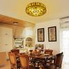 Tiffany Style Flush Mount Ceiling Light W/ E26 Holder– 18 Inch Round Modern Ceiling Lamp W/ Peacock Pearls for Bedroom, Kitchen