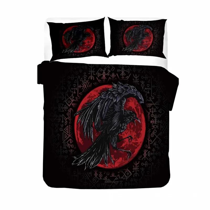 Viking Duvet Cover Set Mjollnir Bedding Set Scandinavian Folklore Motifs Northern Germanic Culture Comforter Cover Pillowcases