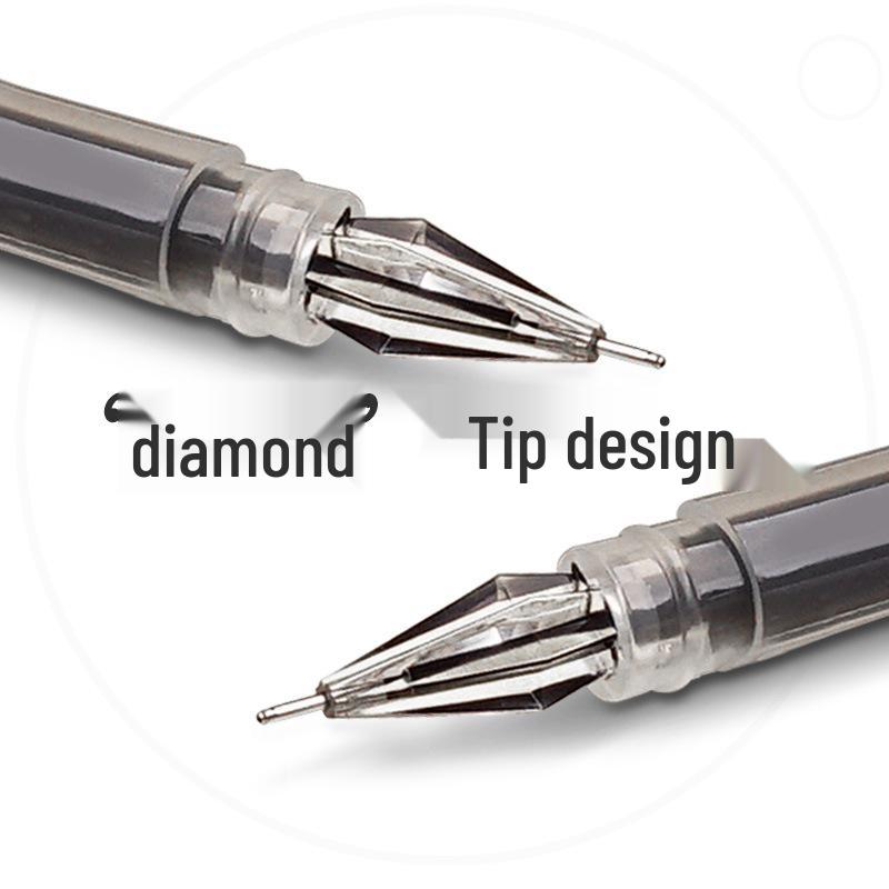 Diamond 0.38mm Black Pen Set - Transparent, Large Capacity for Office & Student Use