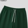 INCERUN Men Elastic Waist Drawstring Print Loose Wide Legs Pants Casual Sport Trousers