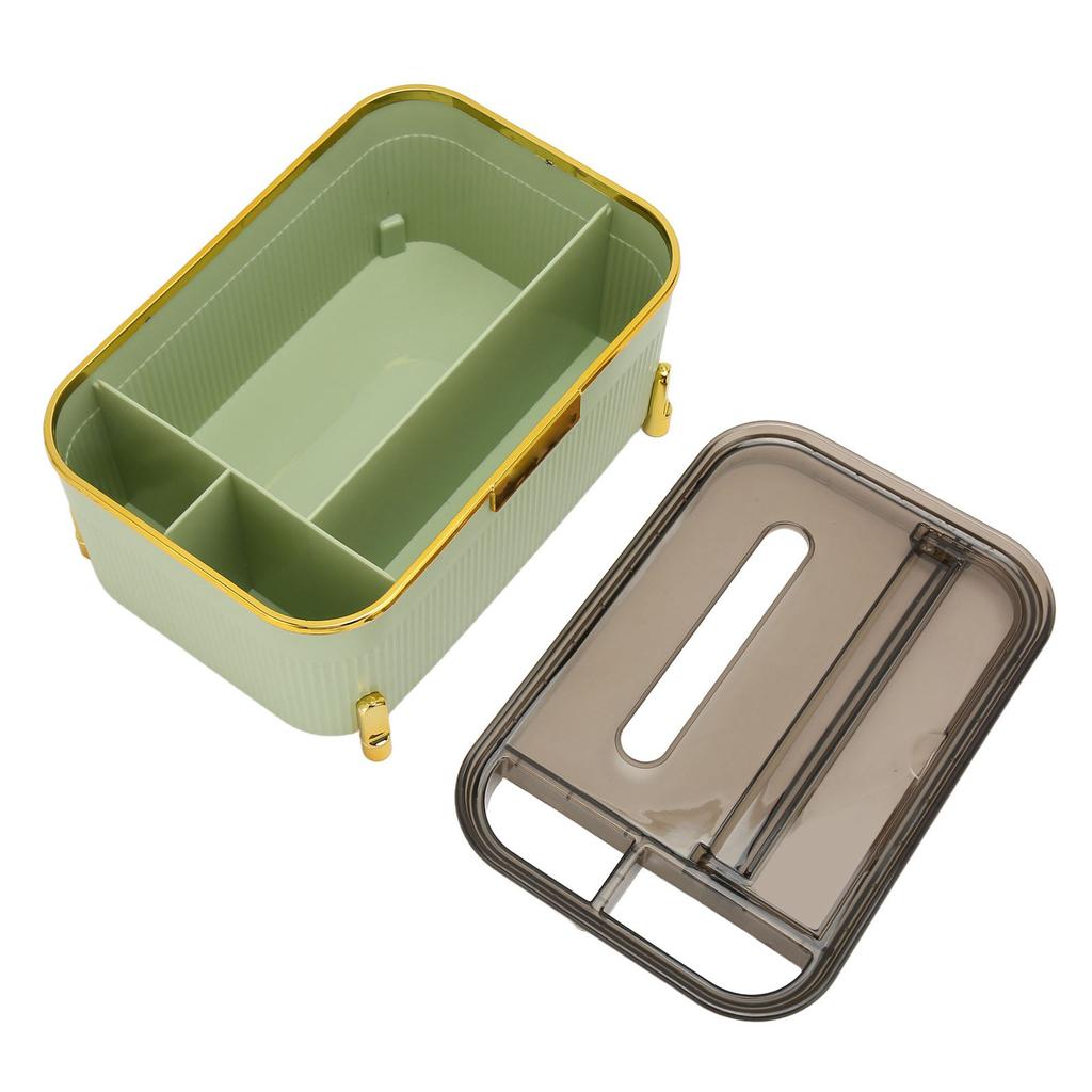 Tissue Box Holder with Storage Raised Bottom Multi Purpose Tissue Box Organizer for Pens