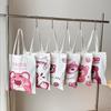 Canvas Tote Bag Large Capacity Casual With Lotso And Letter Print For Daily Use