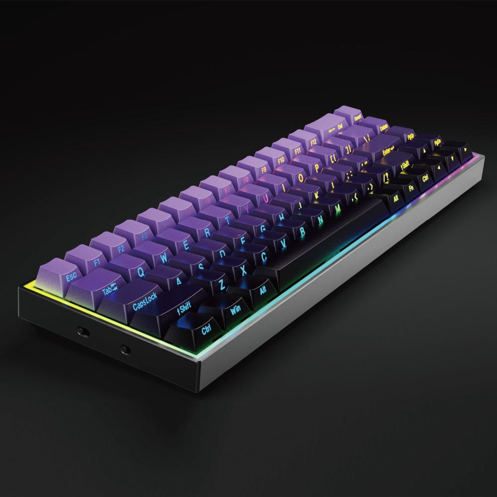 Custom Blue Switch Mechanical Keyboard - 68-Key Wired Office & Gaming with Side-Printed Keys