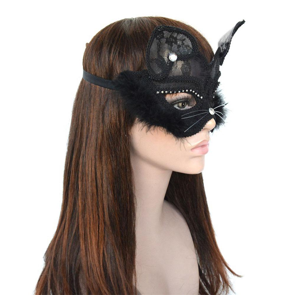 Christmas Black Lace Sexy Cat Eye Venetian Masquerade Party Mask Cat Mask Fancy Dress Accessories